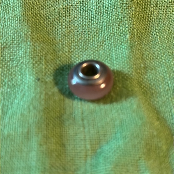 Pandora Murano glass charm in pink swirl pattern, 1/2” diameter, 1/4” thick - Picture 5 of 6